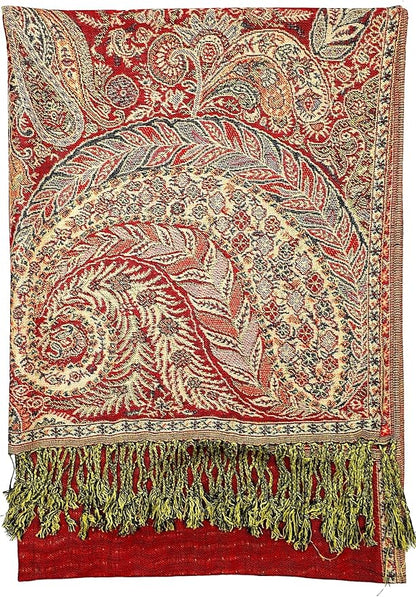 Achillea Big Paisley Pashmina Shawl Wrap for Women – Elegant Scarf for Weddings, Evening Dresses, Festivals & Daily Wear
