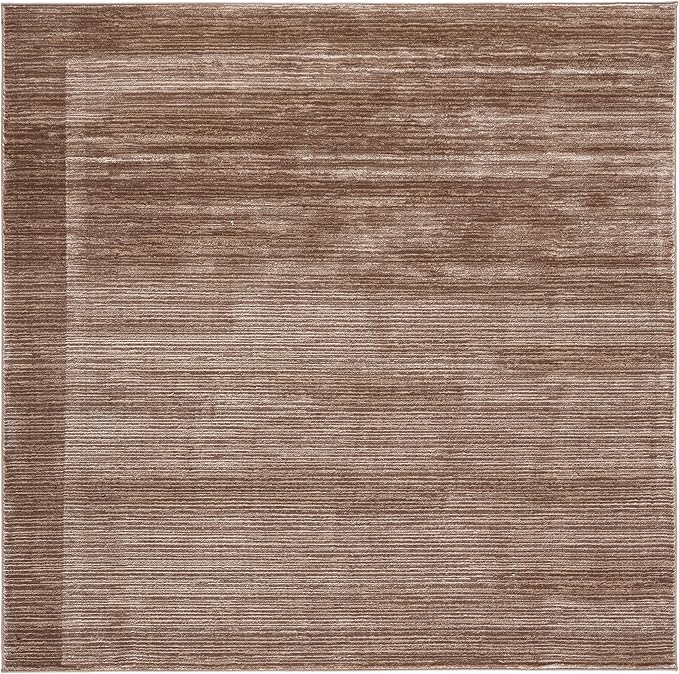 SAFAVIEH Vision Collection Area Rug - 3' Square, Light Brown, Modern Ombre Design, Non-Shedding & Easy to Clean, Ideal for Foyer, Entryway, Bedroom, Accent Space (VSN606C)