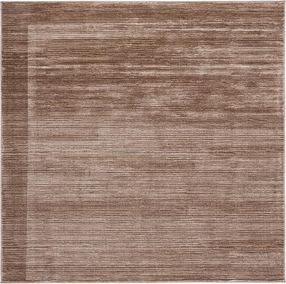 SAFAVIEH Vision Collection Area Rug - 4' Square, Light Brown, Modern Ombre Design, Non-Shedding & Easy to Clean, Ideal for Living Room, Bedroom, Dining Space (VSN606C)