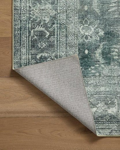 Loloi Magnolia Home by Joanna Gaines Banks Collection BAN-03 Blue/Lagoon 8'-6" x 11'-6", .13" Pile Height, Machine Washable, Area Rug