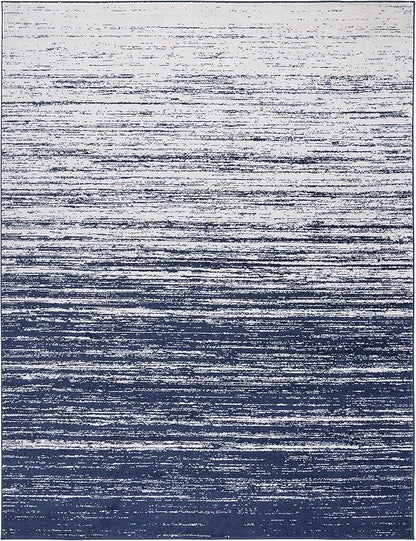 SAFAVIEH Area Rug 6x9 - Adirondack Collection - Navy & Ivory, Modern Ombre Design, Non Shedding & Easy to Clean, Ideal for Living Room, Bedroom, Office, Dining Space (ADR113N)