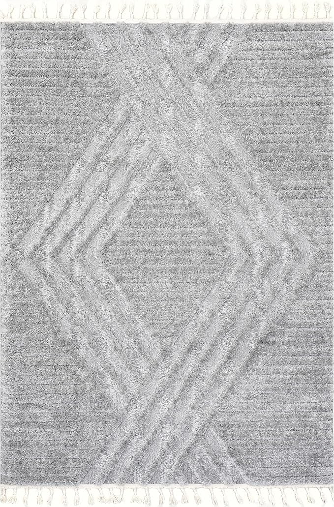 nuLOOM Risette Light Grey, 12' x 15', Geometric, Soft and Textured, High Traffic, Stain Resistant, Easy Clean, Durable Area Rug for Bedroom, Living Room, Dining Space, Den, Foyer, Entryway