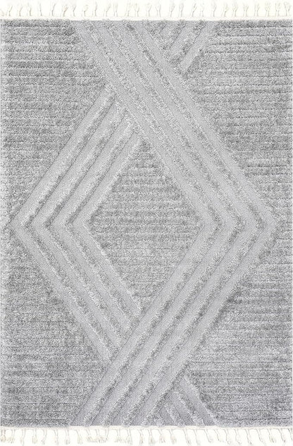 nuLOOM Risette Light Grey, 12' x 15', Geometric, Soft and Textured, High Traffic, Stain Resistant, Easy Clean, Durable Area Rug for Bedroom, Living Room, Dining Space, Den, Foyer, Entryway