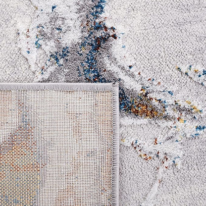 SAFAVIEH Amelia Collection Runner Rug - 2' x 6', Grey & Blue Gold, Modern Abstract Design, Non-Shedding & Easy Care, Ideal for High Traffic Areas in Living Room, Bedroom (ALA293M)