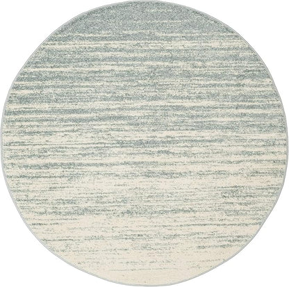 SAFAVIEH Adirondack Collection Area Rug - 12' Round, Slate & Cream, Modern Ombre Design, Non Shedding & Easy to Clean, Ideal for Living Room, Bedroom, Office, Dining Space (ADR113T)