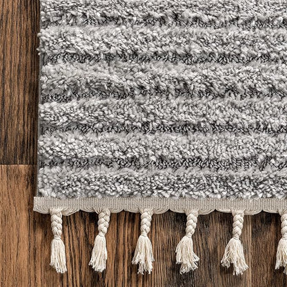 Nuloom Risette Light Grey, 4' x 6', Geometric, Soft and Textured, High Traffic, Stain Resistant, Easy Clean, Durable Area Rug for Bedroom, Living Room, Dining Space, Den, Foyer, Entryway