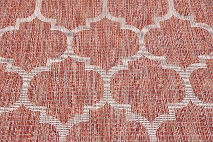 Unique Loom Outdoor Trellis Collection Area Rug (5' 3" x 8' Rectangle, Rust Red/ Ivory)
