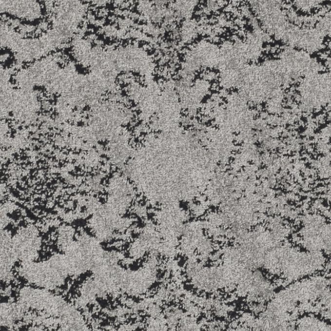 SAFAVIEH Adirondack Collection Area Rug - 4' Round, Grey & Black, Distressed Vintage Floral Design, Non-Shedding & Easy to Clean, Ideal for Living Room, Bedroom, Dining Space (ADR109B)
