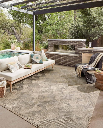 Loloi Dawn Collection Indoor/Outdoor DAW-08 Beige 8'-10" x 12'-2" Area Rug