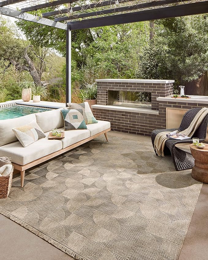 Loloi Dawn Collection Indoor/Outdoor DAW-08 Beige 2'-3" x 10'-0" Runner Rug