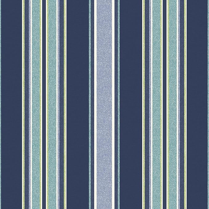 ARDEN Outdoor Chair Cushion, 21 x 20, Rain-Proof, Fade Resistant Sapphire Aurora Blue Stripe