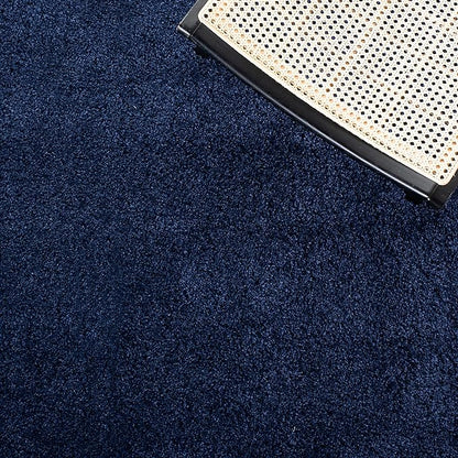 SAFAVIEH Milan Shag Collection Area Rug - 11' Square, Navy, Solid Design, Non-Shedding & Easy Care, 2-inch Thick Ideal for High Traffic Areas in Living Room, Bedroom (SG180-7070)