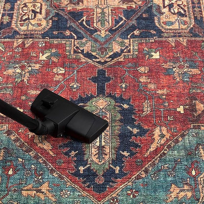 Keen Home Design 2x7 Rug - Machine Washable Runner Rug with Non-Slip Backing, Ideal for Hallway, Entryway, Kitchen, Laundry Room - Vintage, Easy Clean, Durable, Low Pile Rug - (2'6" x 7')