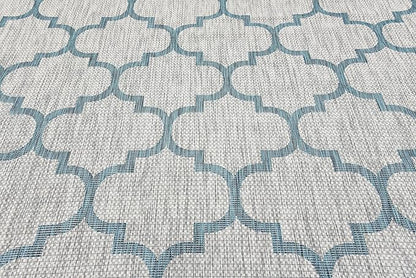 Unique Loom Outdoor Trellis Collection Area Rug (8' x 11' 4" Rectangle, Gray/ Ivory)
