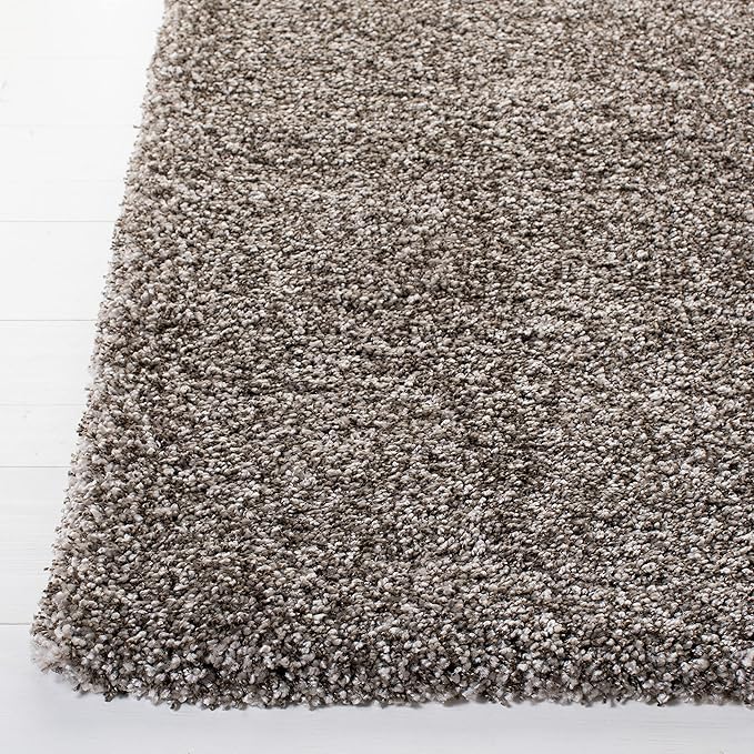 SAFAVIEH Milan Shag Collection Accent Rug - 4' x 6', Grey, Solid Design, Non-Shedding & Easy Care, 2-inch Thick Ideal for High Traffic Areas in Entryway, Living Room, Bedroom (SG180-8080)