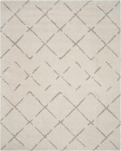SAFAVIEH Area Rug 11x15 - Arizona Shag Collection - Large - Ivory & Beige, Moroccan Boho Design, Non-Shedding & Easy to Clean, Ideal for Living Room, Bedroom, Dining Space (ASG743A)