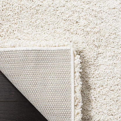 SAFAVIEH Milan Shag Collection 3' Square Ivory SG180 Solid Non-Shedding Living Room Bedroom Dining Room Entryway Plush 2-inch Thick Area Rug