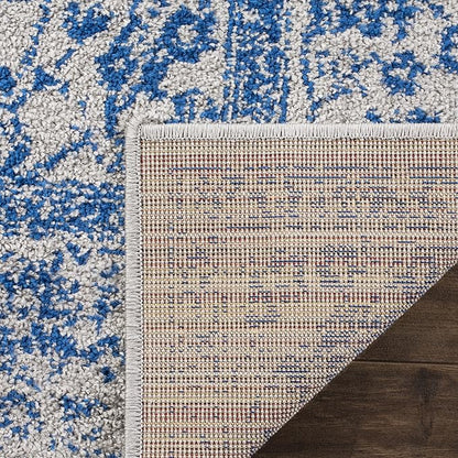 SAFAVIEH Adirondack Collection Area Rug - 4' Square, Grey & Blue, Distressed Vintage Floral Design, Non-Shedding & Easy to Clean, Ideal for Living Room, Bedroom, Dining Space (ADR109A)