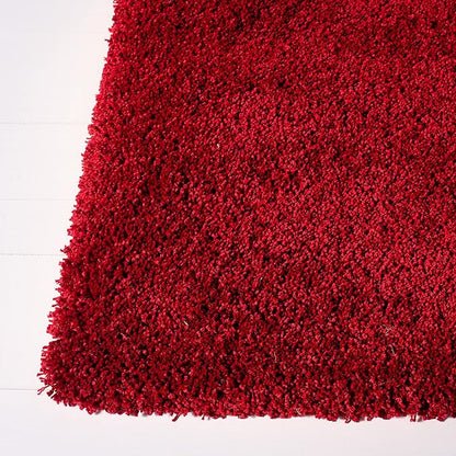 SAFAVIEH Milan Shag Collection Area Rug - 9' Square, Red, Solid Design, Non-Shedding & Easy Care, 2-inch Thick Ideal for High Traffic Areas in Living Room, Bedroom (SG180-4040)