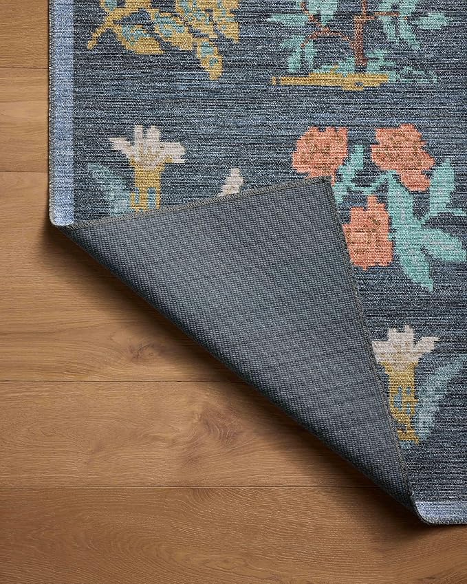 Loloi Rifle Paper Co. Rosa Collection RSA-03 Navy 5'-0" x 7'-6" Area Rug