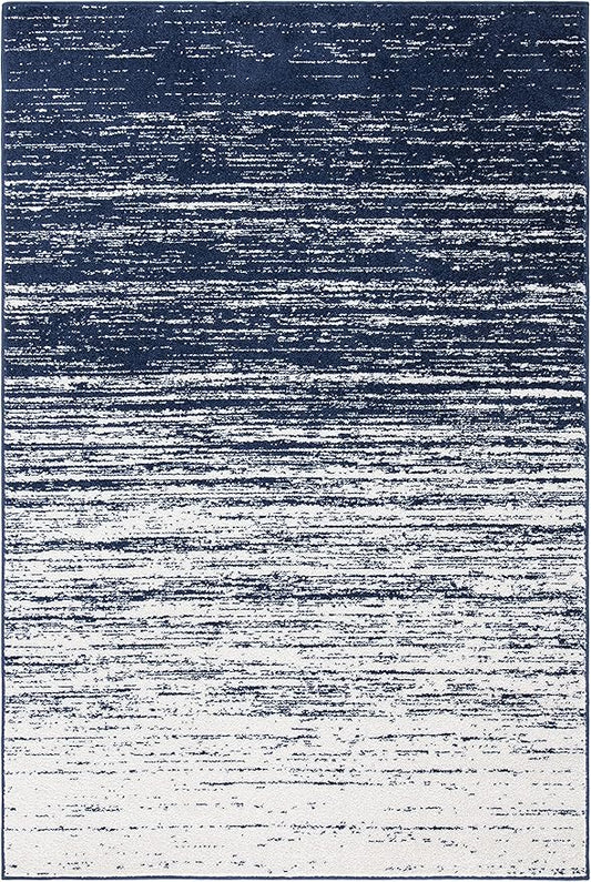SAFAVIEH Adirondack Collection Accent Rug - 2'6" x 4', Navy & Ivory, Modern Ombre Design, Non Shedding & Easy to Clean, Ideal for Front Door, Kitchen, Entryway, Accent Space (ADR113N)