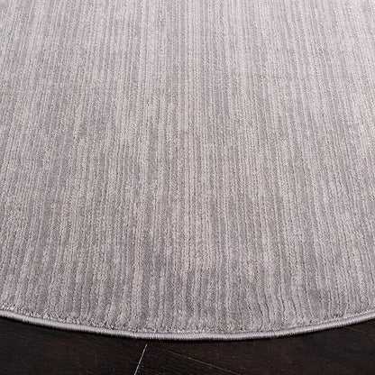 SAFAVIEH Vision Collection Area Rug - 12' Round, Silver, Modern Ombre Design, Non-Shedding & Easy to Clean, Ideal for Living Room, Bedroom, Dining Space (VSN606G)