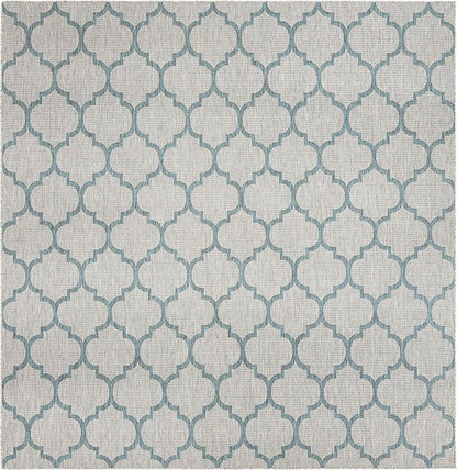 Unique Loom Outdoor Trellis Collection Area Rug - Trellis (Square 10' 8" x 10' 8", Gray/ Ivory)