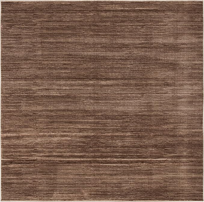 SAFAVIEH Vision Collection Area Rug - 3' Square, Brown, Modern Ombre Design, Non-Shedding & Easy to Clean, Ideal for Foyer, Entryway, Bedroom, Accent Space (VSN606E)