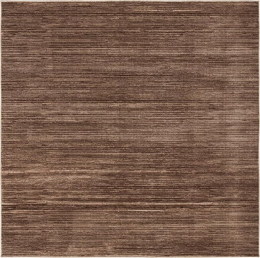 SAFAVIEH Vision Collection Area Rug - 3' Square, Brown, Modern Ombre Design, Non-Shedding & Easy to Clean, Ideal for Foyer, Entryway, Bedroom, Accent Space (VSN606E)