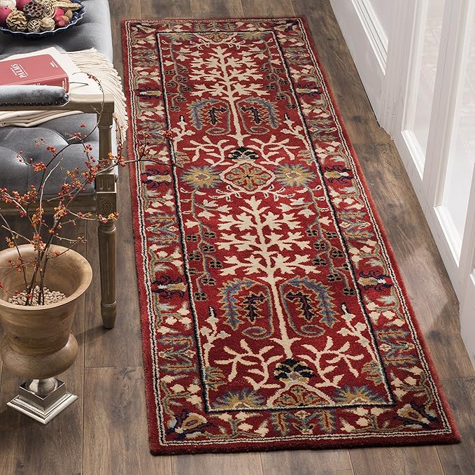 SAFAVIEH Antiquity Collection 2' x 3' Red / Multi AT64A Handmade Traditional Oriental Premium Wool Accent Rug