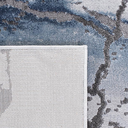 SAFAVIEH Craft Collection Area Rug - 5'3" x 7'6", Grey & Blue, Modern Abstract Design, Non-Shedding & Easy Care, Ideal for High Traffic Areas in Living Room, Bedroom (CFT877L)