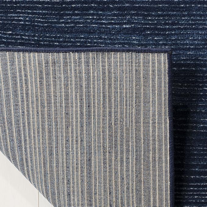 SAFAVIEH Vision Collection Area Rug - 9' Round, Navy, Modern Ombre Design, Non-Shedding & Easy to Clean, Ideal for Living Room, Bedroom, Dining Space (VSN606N)