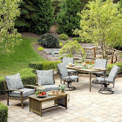 Arden Outdoor Dining Chair Cushion, 20 in x 20 in, Weather-Proof, Rain-Proof, Fade Resistant Patio Cushion for Patio, Dining, or Rocking Chairs 20 x 20, Pistachio Botanical