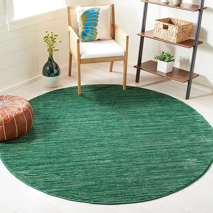 SAFAVIEH Vision Collection Area Rug - 10' Round, Dark Green, Modern Ombre Design, Non-Shedding & Easy to Clean, Ideal for Living Room, Bedroom, Dining Space (VSN606Y)