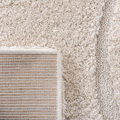 SAFAVIEH Florida Shag Collection Area Rug - 8' Square, Creme & Creme, Non-Shedding & Easy Care, 1.2-inch Thick Ideal for High Traffic Areas in Living Room, Bedroom (SG471-1111)