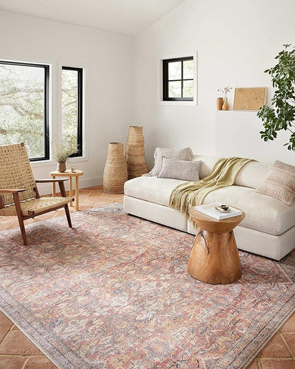 Loloi Adrian Collection ADR-02 Rust/Denim 3'-6" x 5'-6", .19" Thick Accent Rug