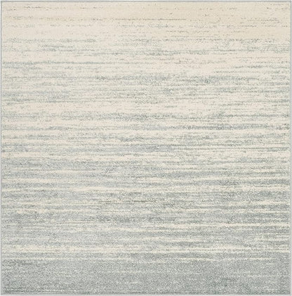 SAFAVIEH Adirondack Collection Area Rug - 12' Square, Slate & Cream, Modern Ombre Design, Non Shedding & Easy to Clean, Ideal for Living Room, Bedroom, Office, Dining Space (ADR113T)
