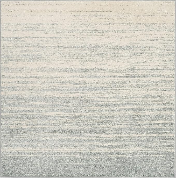 SAFAVIEH Adirondack Collection Area Rug - 9' Square, Slate & Cream, Modern Ombre Design, Non Shedding & Easy to Clean, Ideal for Living Room, Bedroom, Office, Dining Space (ADR113T)