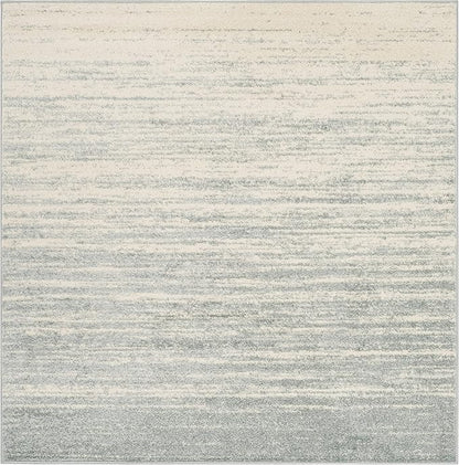 SAFAVIEH Adirondack Collection Area Rug - 9' Square, Slate & Cream, Modern Ombre Design, Non Shedding & Easy to Clean, Ideal for Living Room, Bedroom, Office, Dining Space (ADR113T)