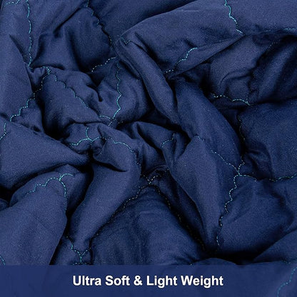 NTBAY Down Alternative Toddler Comforter, Lightweight and Warm Solid Color Baby Crib Quilted Blanket, 39x47 inches, Navy Blue