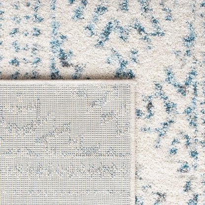 SAFAVIEH Area Rug 3x5 - Tulum Collection - Ivory & Turquoise, Moroccan Boho Tribal Design, Non-Shedding & Easy to Clean, Ideal for Entryway, Foyer, Accent Space, Bedroom (TUL272E)