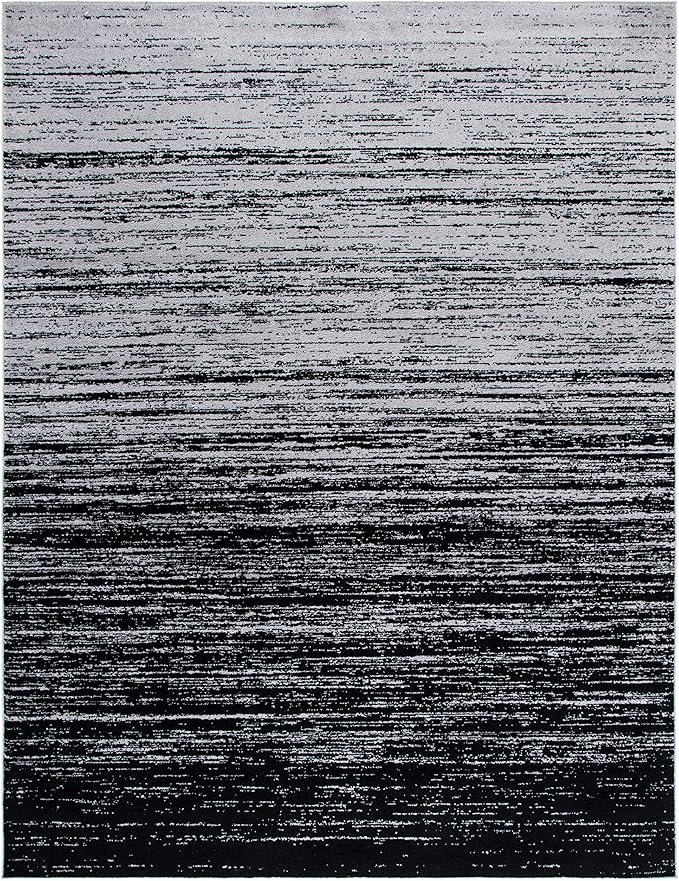 SAFAVIEH Area Rug 12x15 - Adirondack Collection - Large - Silver & Black, Modern Ombre Design, Non Shedding & Easy to Clean, Ideal for Living Room, Bedroom, Office, Dining Space (ADR113A)