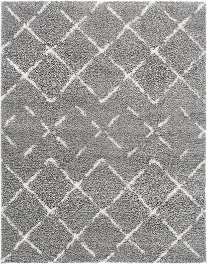 SAFAVIEH Arizona Shag Collection Area Rug - 6'7" x 9'2", Brown & Ivory, Moroccan Design, Non-Shedding & Easy to Clean, Ideal for Living Room, Bedroom, Dining Space (ASG743B)