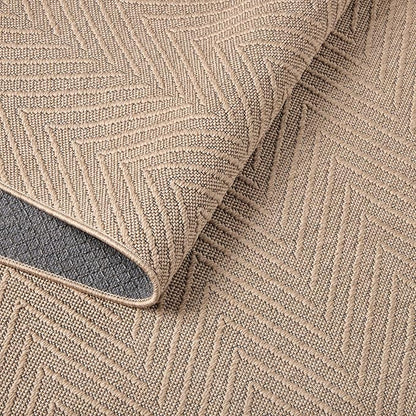 TOWN & COUNTRY BASICS Pax Herringbone Textured Solid Everwash® Washable Area Rug, Low Pile, Non-Slip Backing, Easy Clean Pet & Family Friendly Rug, Brown, 7'10"x10'2"