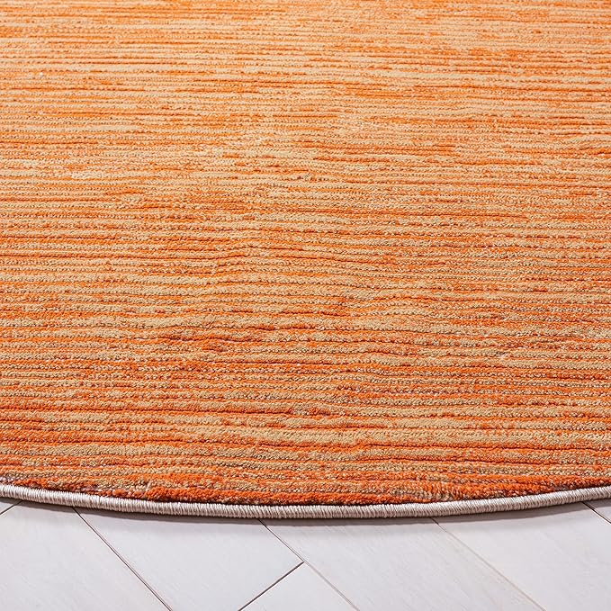 SAFAVIEH Vision Collection Area Rug - 5' Round, Orange, Modern Ombre Design, Non-Shedding & Easy to Clean, Ideal for Living Room, Bedroom, Dining Space (VSN606P)