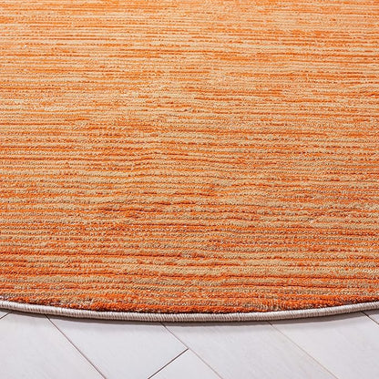 SAFAVIEH Vision Collection Area Rug - 3' Round, Orange, Modern Ombre Design, Non-Shedding & Easy to Clean, Ideal for Foyer, Entryway, Bedroom, Accent Space (VSN606P)