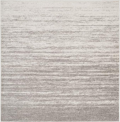 SAFAVIEH Adirondack Collection Area Rug - 4' Square, Light Grey & Grey, Modern Ombre Design, Non Shedding & Easy to Clean, Ideal for Living Room, Bedroom, Office, Dining Space (ADR113C)