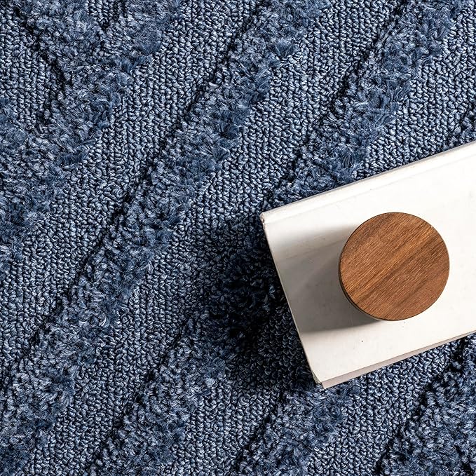 nuLOOM Risette Blue, 10' x 14', Geometric, Soft and Gentle, High Traffic, Stain Resistant, Easy Clean, Durable Area Rug for Bedroom, Living Room, Dining Space, Den, Foyer, Entryway