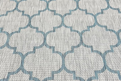 Unique Loom Outdoor Trellis Collection Area Rug (5' 3" x 8' Rectangle, Gray/ Ivory)
