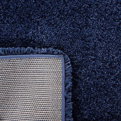 SAFAVIEH Milan Shag Collection Area Rug - 11' Square, Navy, Solid Design, Non-Shedding & Easy Care, 2-inch Thick Ideal for High Traffic Areas in Living Room, Bedroom (SG180-7070)